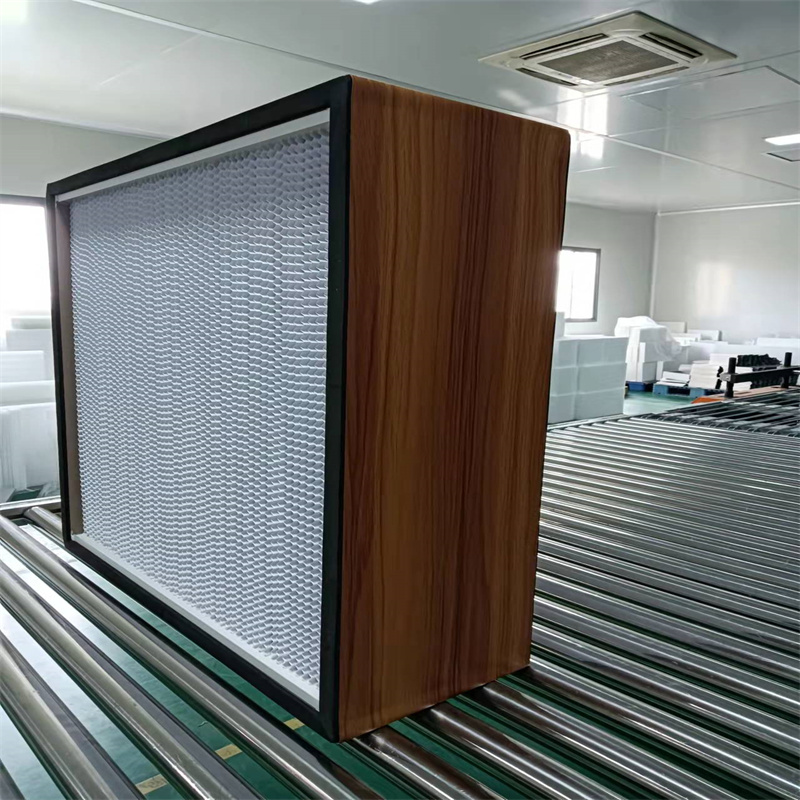 إطار خشبي مخصص غرفة نظيفة طيب الطية HVAC HEPA لوحة تصفية مع سرعة الهواء مستقرة